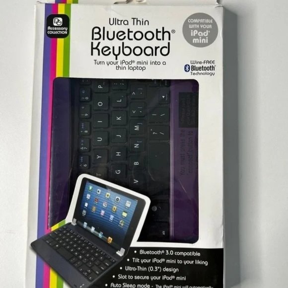 *SOLD* NIB Purple Ultra Thin - Bluetooth Keyboard for iPad Mini - Picture 10 of 10